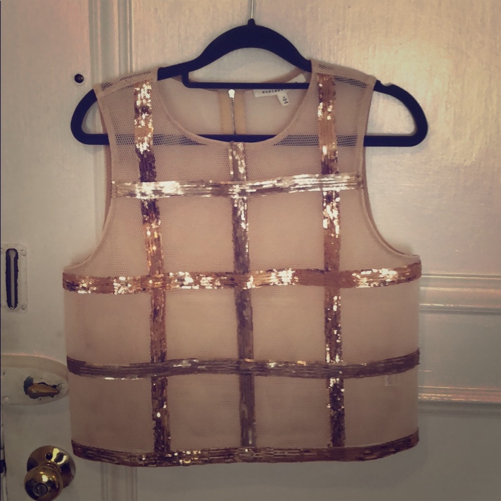 Pink crop top with sequin details